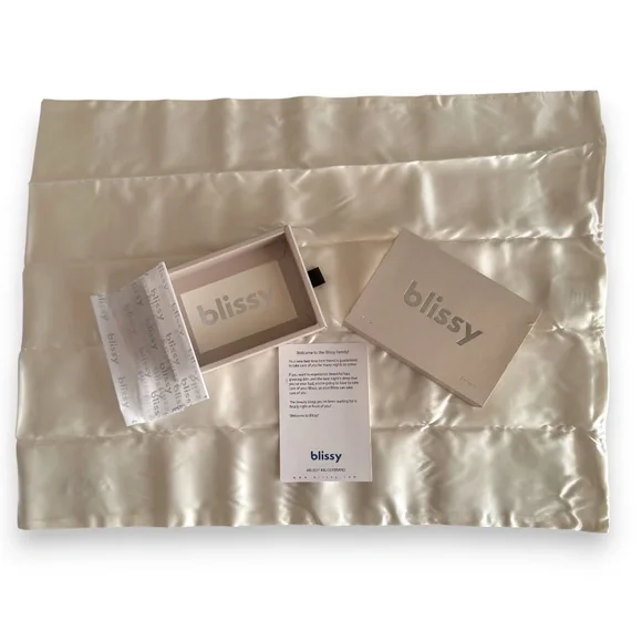 BLISSY White 22-Momme 100% Mulberry Silk Pillowcase Standard 25x19