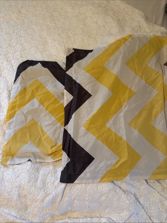 Chevron Stripe Decorative Pillowcases in Yellow and Black