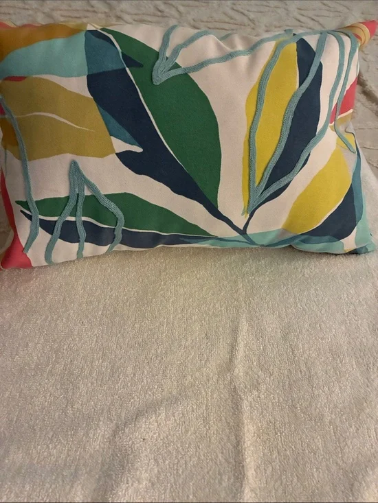Unbranded Tropical Leaf Decorative Pillow - Multicolor outdoor throw pillow