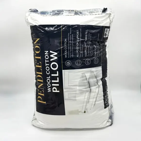 2 pack Pendleton Wool Cotton Pillow Set With Gusset Standard Size Pillows NEW