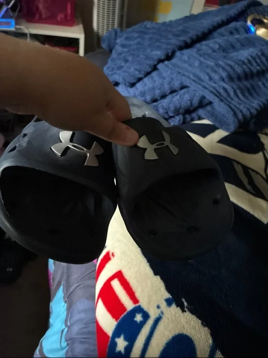 Under Armour Black Slip-On Logo Slides