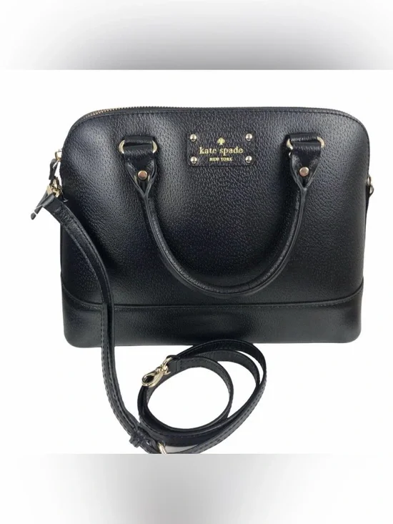Kate Spade Small Rachelle Wellesley Satchel Black Crossbody Strap WKRU2485