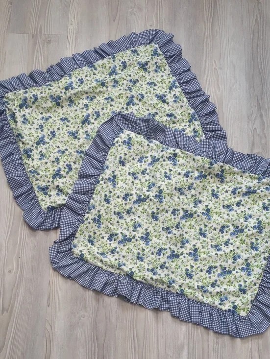 Laura Ashley Blue and Green Floral Pillow Shams