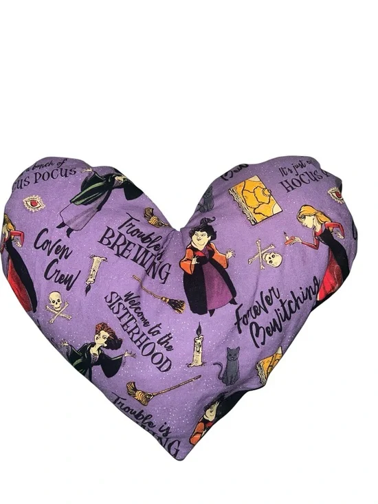 Purple Hocus Pocus Heart Pillow