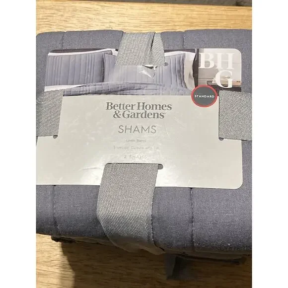 Better Homes & Garden Grey 2 CT Quilted Pillow Shams Standard 20‎ in X 26 in