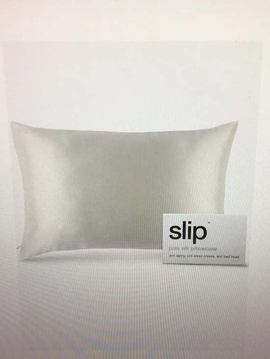 slip Satin Pillowcase in Soft Cream with Embroidered Logo