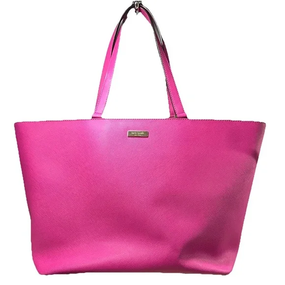 Kate Spade Handbag Hot Pink Satchel‎ Leather Tote Purse Shoulder bag 11x19x6