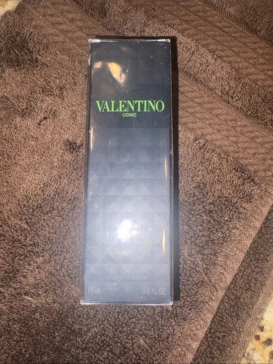 Valentino UOMO Black Box with Neon Green Logo Brand New travel in box
