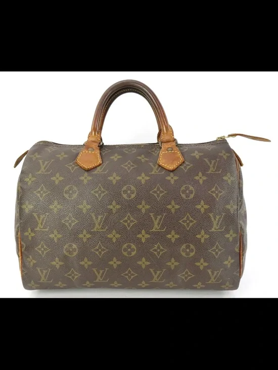Louis Vuitton Monogram Canvas Satchel in Brown and Tan