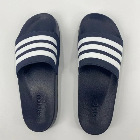 Adidas Adilette Cloudfoam Slides Mens 11 Blue Athletic Sandals Beach Gym Pool
