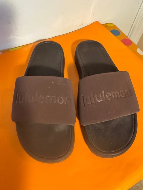 Lululemon Brown Slide Sandals
