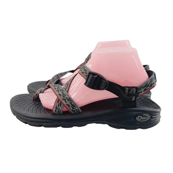 Chaco Buckle Open Toe Sport Sandal / Hiking Sandal, Men's Size 11 Black Gray Red