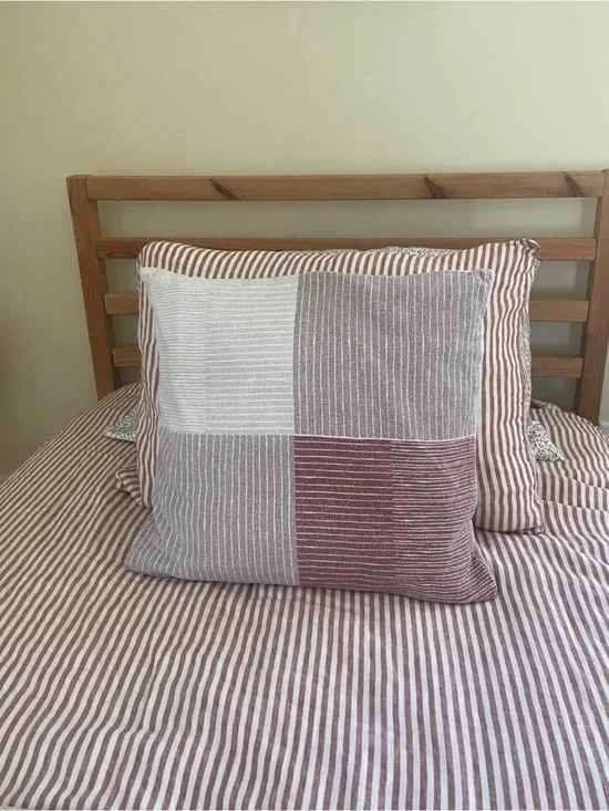 H&M Striped Mauve / Rose Throw Pillow Cover