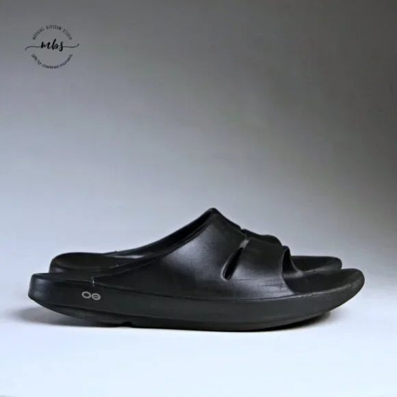 Oofos Ooahh Recovery‎ Slide Shoes Black Men 14