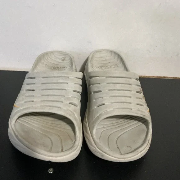 HOKA ONE ONE U ORA Recovery Slide Sandals Men's SIZE 10 Gray Casual STAINED