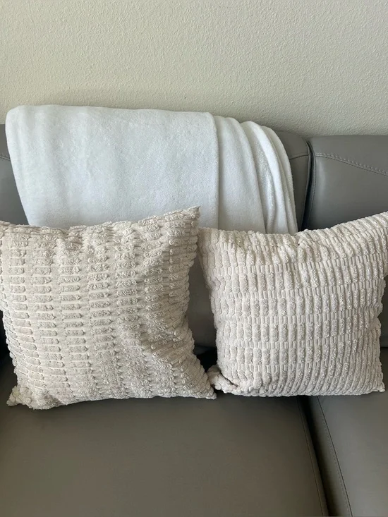 Neutral Textured Throw Pillows - Set of 2