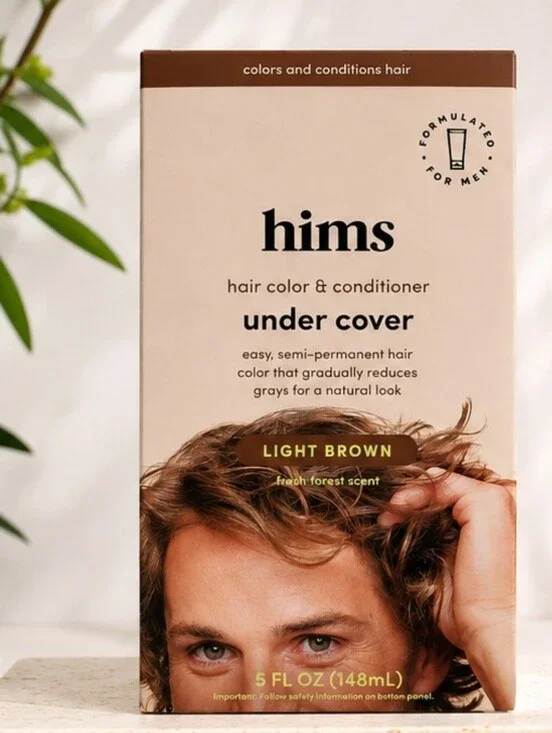 Hims Under Cover Hair Color & Conditioner – Light Brown | Gray Coverage | New