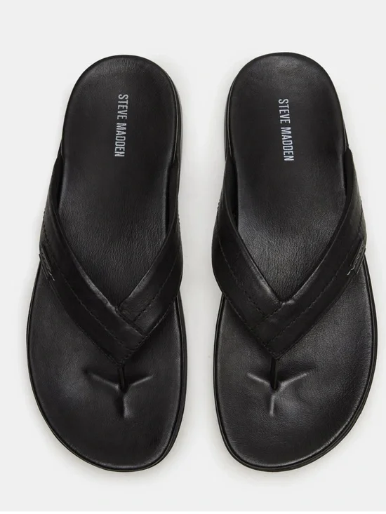 Steve Madden Emmett Leather Thong Slide Sandal Sz 9 NWOT