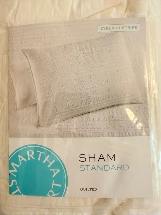 Martha Stewart Eyelash Stripe Quilted Sham in Cream