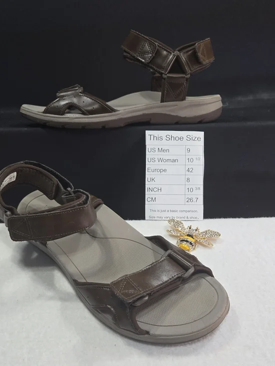 Vionic Canoe Leo Backstrap Sandal in Brown Leather