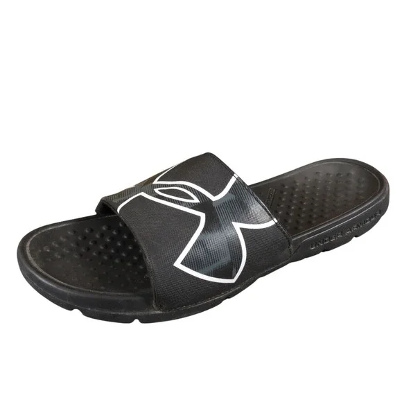 Under Armour Ansa Fixed‎ Men's Size 11 Black Synthetic Slide Sandals Comfort