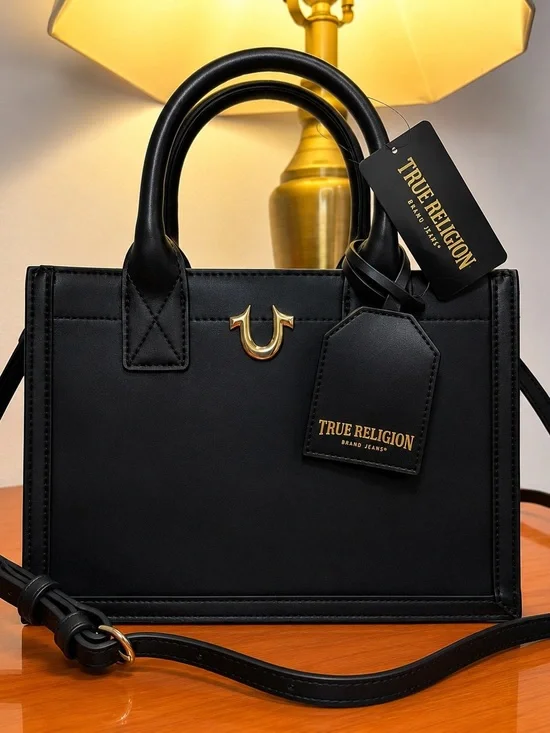 True Religion Black Satchel Crossbody Handbag