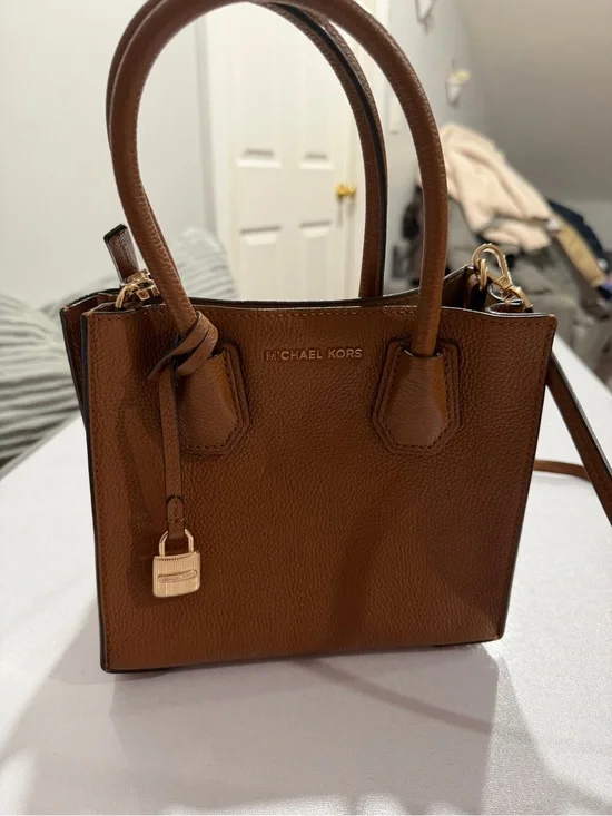 Michael Kors Chestnut Brown Pebbled Leather Satchel