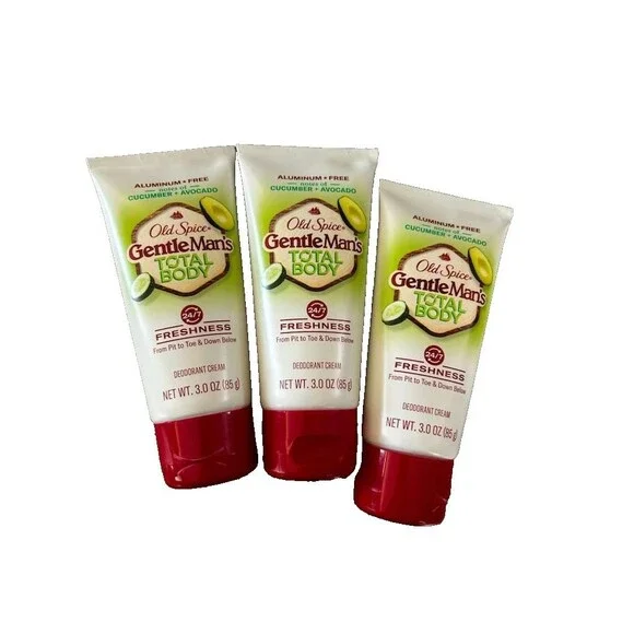 Old Spice Whole Body Deodorant Cream for Men, 3 oz Cucumber Avocado 3 pack