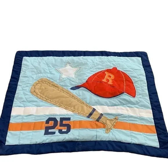 Pillow Case‎ Quilt Like Baseball Theme 19x24 Baseball Cap