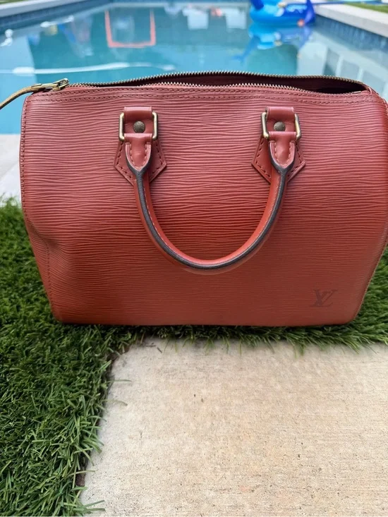 Louis Vuitton LV Hand Bag Speedy 25 Brown Epi Kenyan Fawn