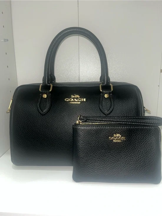 COACH Medium Rowan Satchel with Matching Wristlet (Bundle)