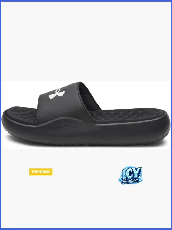 Men's Fixed Band Slide Sandals with Memory Foam Footbed