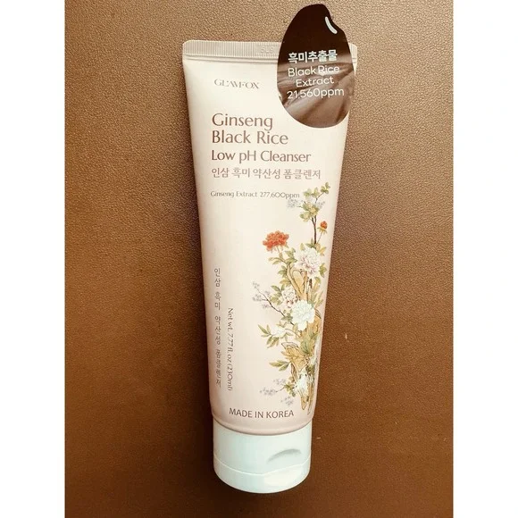 GLAMFOX Low pH Face Cleanser with Ginseng & Black Rice Extract 7.77 fl oz