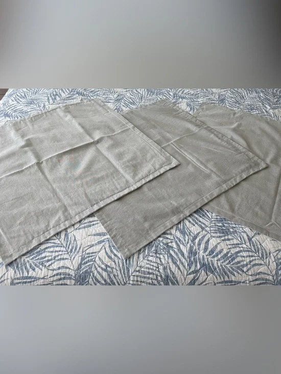 Niche Designer Neutral Linen Pillow Covers/Shams - Set of 3