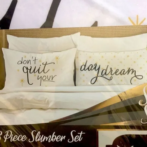 Studio Soleil 3 piece pillowcase set with bonus eye mask, standard pillowcase