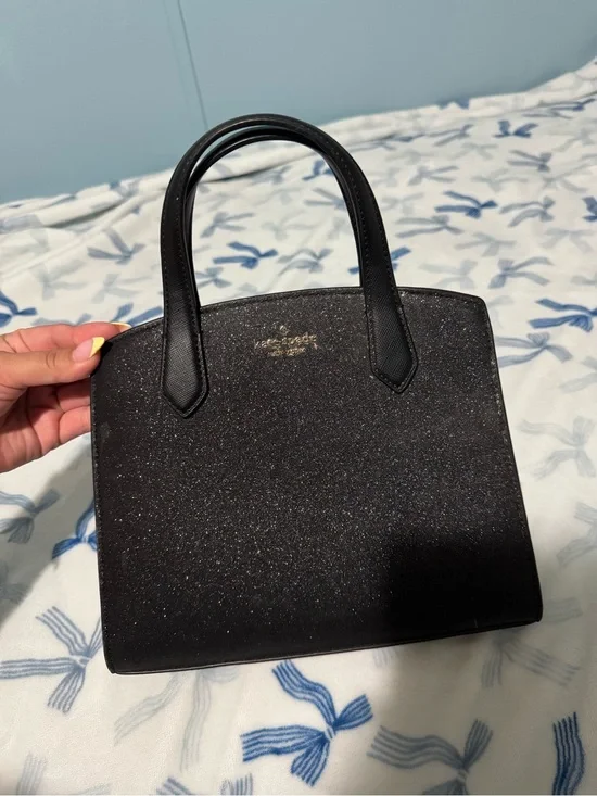 kate spade Black Glitter Dome Satchel Handbag