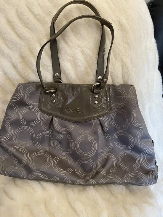 Coach Signature C Gray Medium Satchel Top Handle
