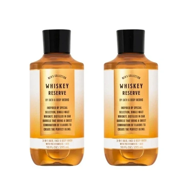 Bath & Body‎ Works Mens Rare Discontinued WHISKEY RESERVE Body Wash 2pcs