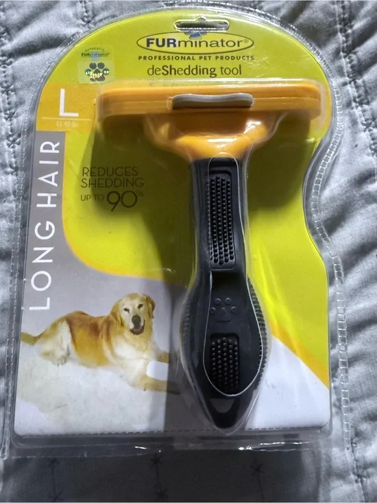 FURminator Long Hair deShedding Tool in Yellow and Black