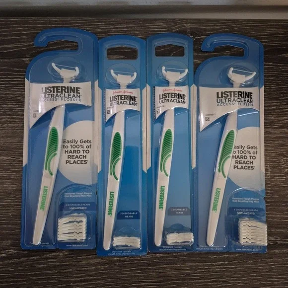 4 Ultraclean Access Flosser Refill Heads Unflavored Starter Kit Bundle