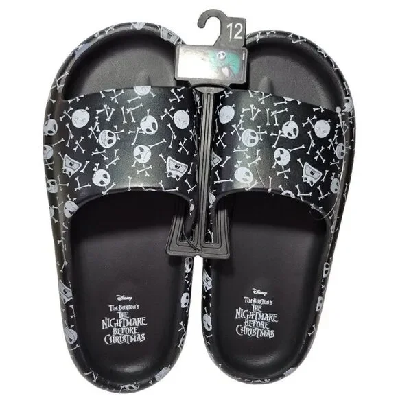 Disney‎ Nightmare Before Christmas Slides Mens 12 Sandal Shoes Jack Skellington