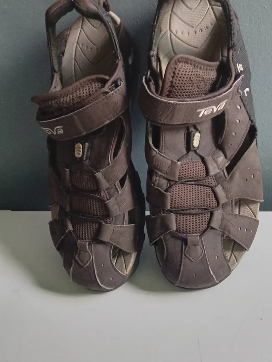 Teva Dozer Brown Nubuck Mesh Hybrid Hiking Sandals Mens Closed Toe Water Shoes