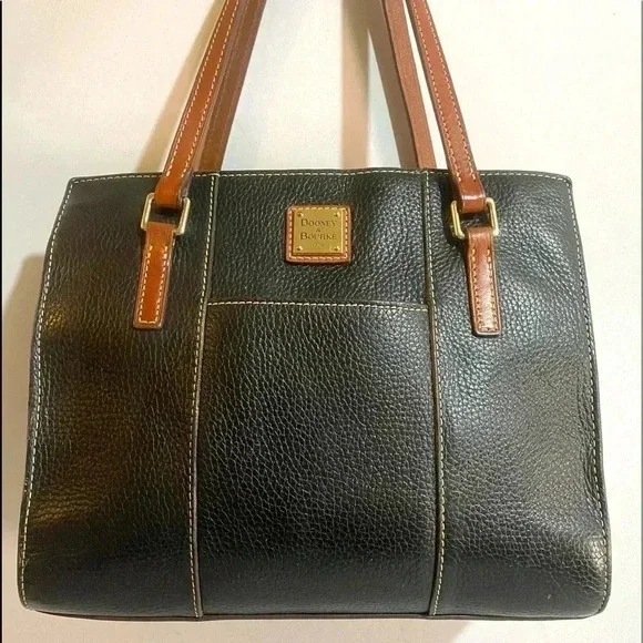Dooney Bourke vintage black leather satchel handbag