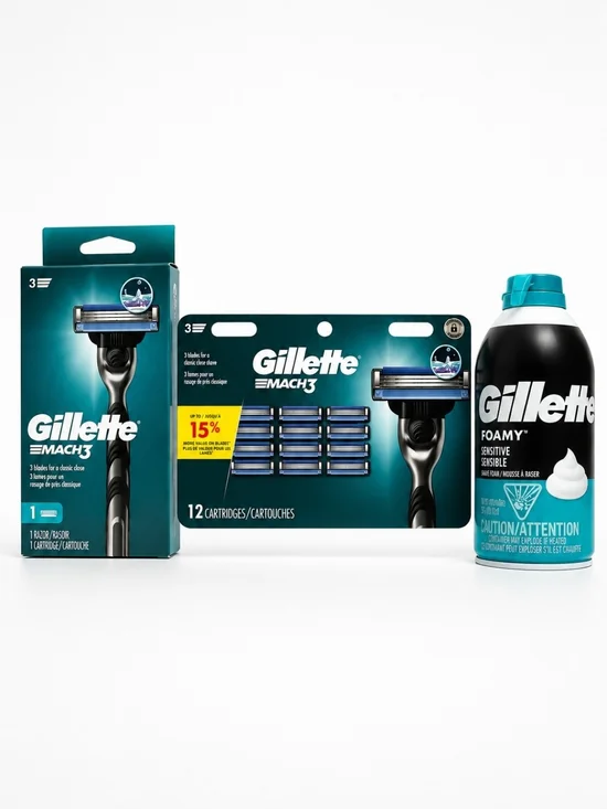 Mach3 Men's Shaving Kit with Sensitive Foamy Shave Cream