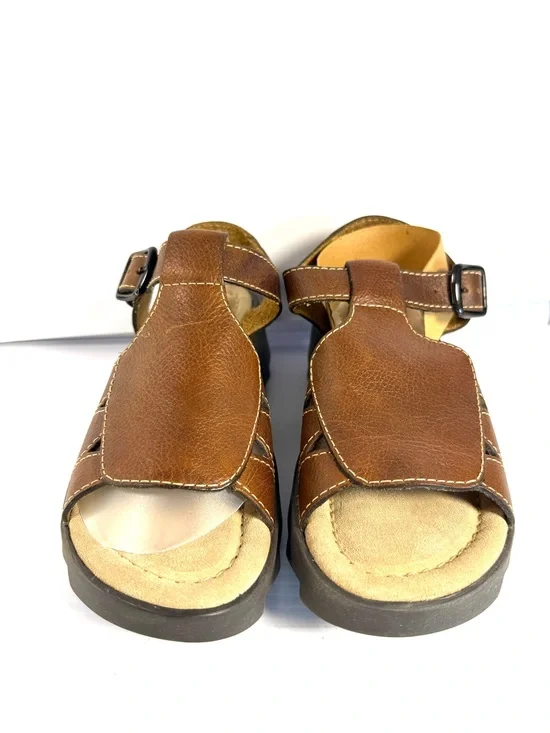 Canyon River Blues Brown Leather T-Strap Sandals Unisex