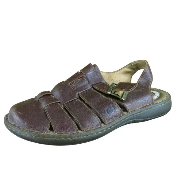 Born Men's  Fisherman Brown‎ Leather Size 11 Medium Gently Used 2025