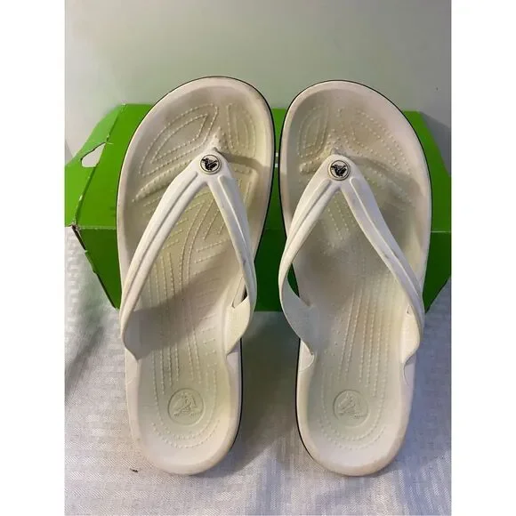 Crocs flip‎ flops white discoloration men’s 11
