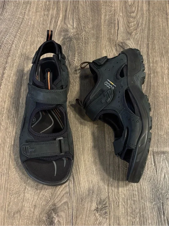ECCO Yucatan Receptor Black Leather/Synthetic Sport Sandals Men's EU 41 US 8-8.5