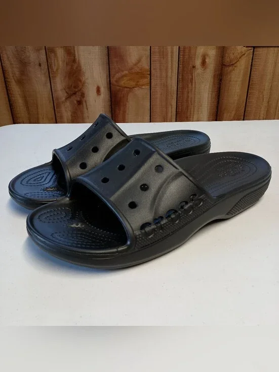 Crocs Baya II Slide Sandals Black Unisex Mens 10/Womens 12 Slip On Comfort NWOT