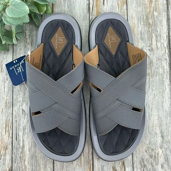 Men's Crossband Slide Sandals Shoes Size 13